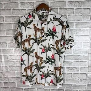 Bad BirdieTropical Print Men's Golf Shirt Small